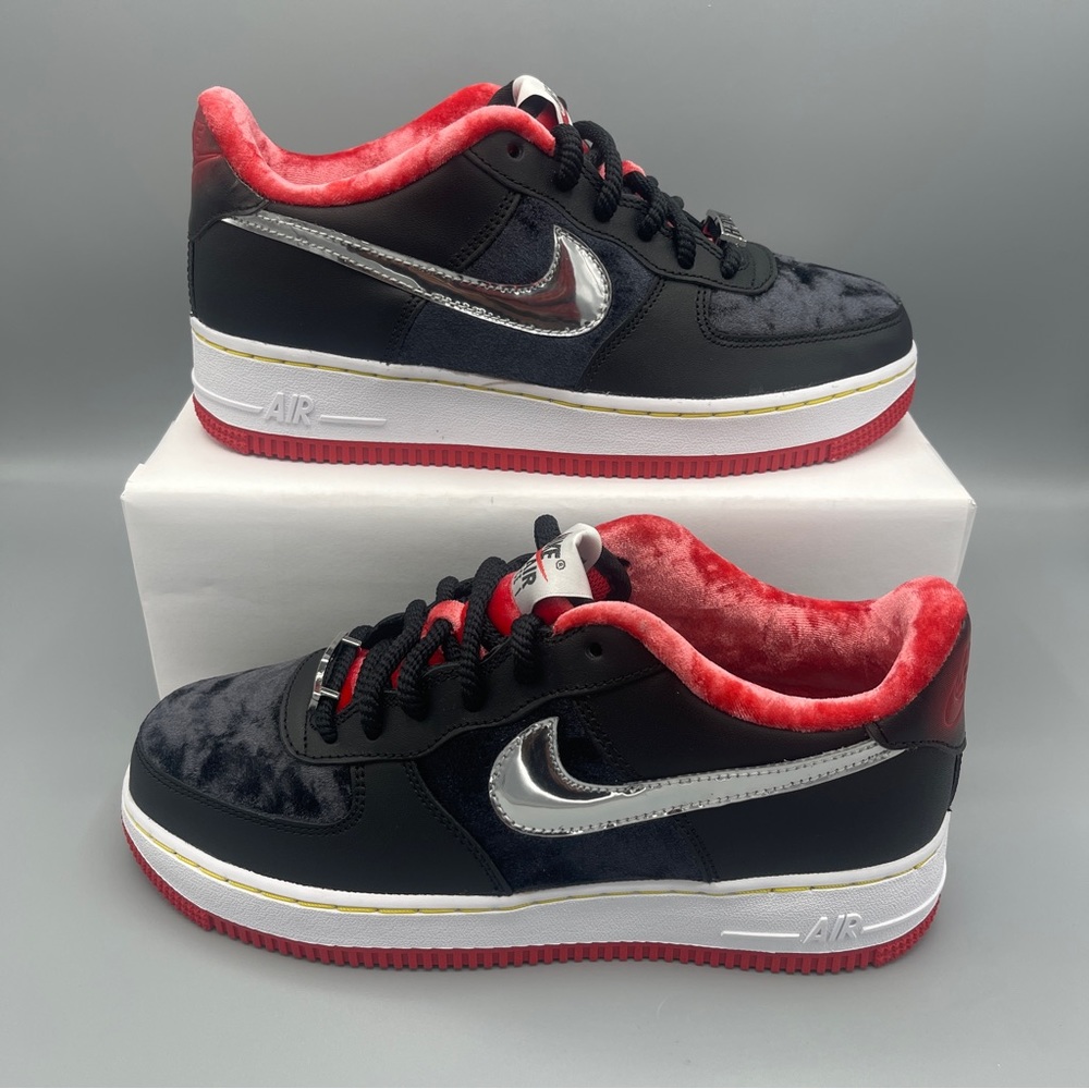 Nike Air Force 1 Prm GS Houston Big Girl Black Multi-Color